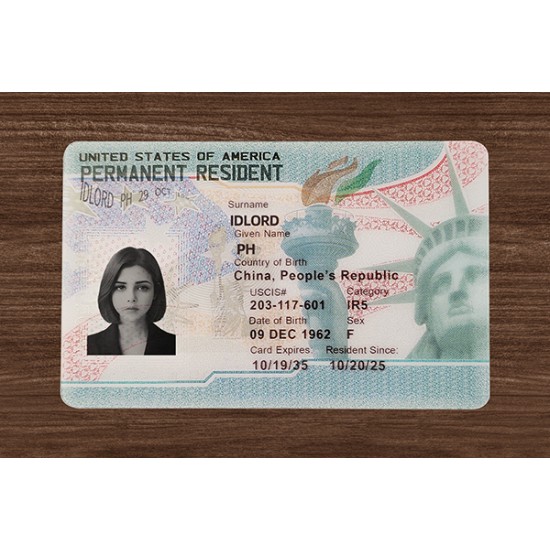 Green Card Fake id front side